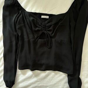 Abercrombie & Fitch Black Ruched Blouse